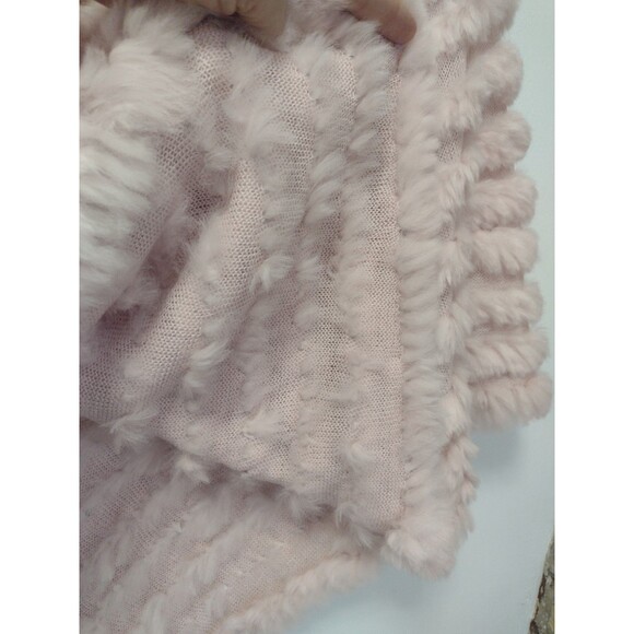 Christopher & Banks Rabbit Fur & Knit Light Pink Poncho Shawl Sweater One Size - Picture 8 of 12